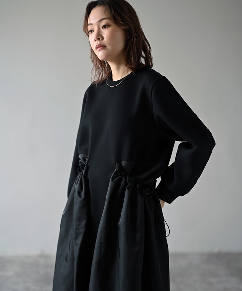 ワンピース サイド ドローコードポケット ワンピース ワンピース サイド ドローコードポケット