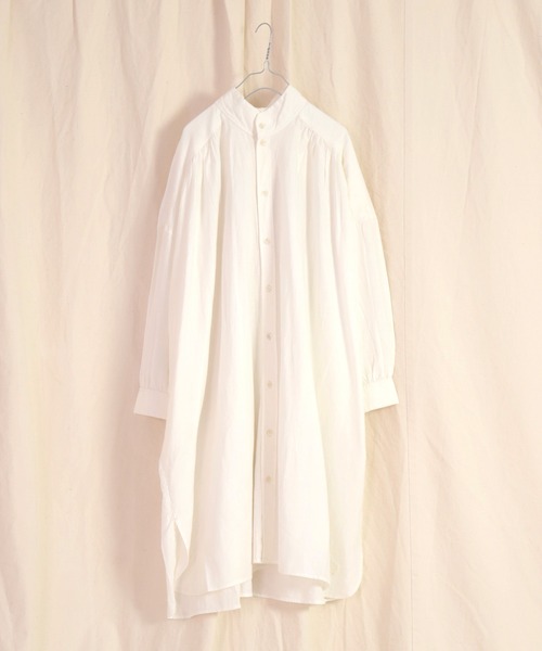 【美品】ブロカント　コットンギャザーシャツ　日本製 Brocante ブラウス シャツ 「Brocante / ブロカント」 カディ