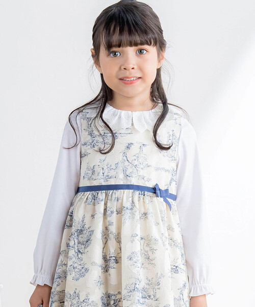 Tartine et Chocolat ブラウス シャツ レース襟スムースブラウス(110