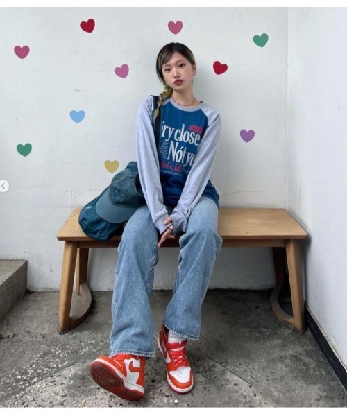 tシャツ Very Close Raglan Over Fit Long Sleeve レディース ODD STUDIO tシャツ Very Close Raglan Over Fit Long Sleeve