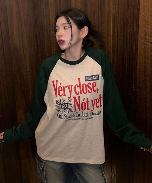 ODD STUDIO tシャツ Very Close Raglan Over Fit Long Sleeve