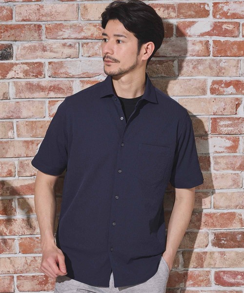 UNION STATION シャツ ワッシャーワイドカラー半袖シャツ メンズ
