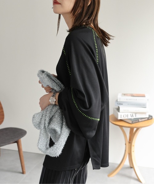トップス tea Heather tシャツ フロントギャザーZIPTEE 497343 レディース