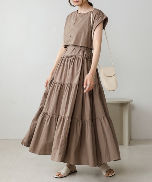正規品♡スフレ♡BEARワンピース♡ベージュ BAB ワンピース ベストセットノースリーブワンピース : ZOZOTOWN