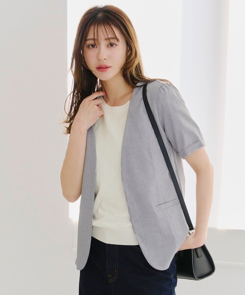 ニット セーター ダイヤ柄半袖ニット / 1215270805 レディース Tiaclasse ニット セーター 「洗える」ダイヤ柄編みサマーニット