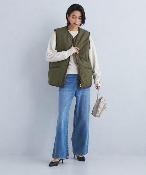 ベスト 「別注」「Barbour」キルティング×フェイクファー リバーシブル