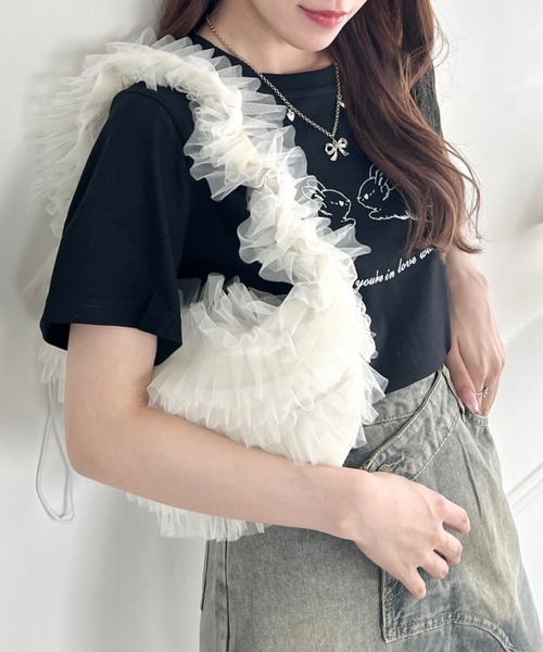 【大人気】Simone Rocha チュールフリル ミニショルダーバッグ Loueme ショルダーバッグ バッグ チュールフリルショルダー