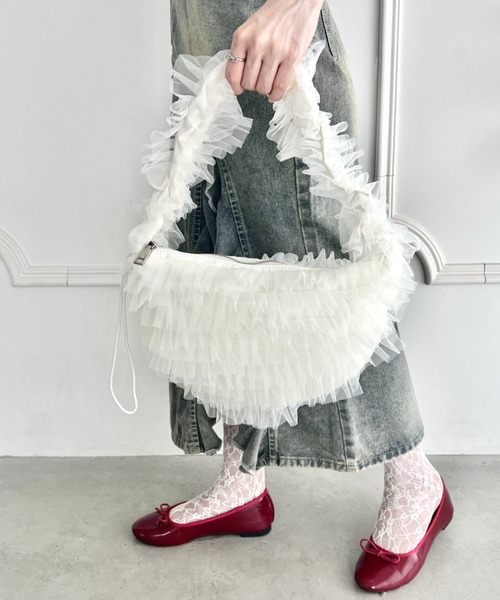 Loueme ショルダーバッグ バッグ チュールフリルショルダー