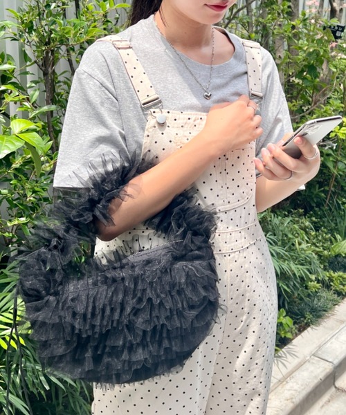 【大人気】Simone Rocha チュールフリル ミニショルダーバッグ Loueme ショルダーバッグ バッグ チュールフリルショルダー