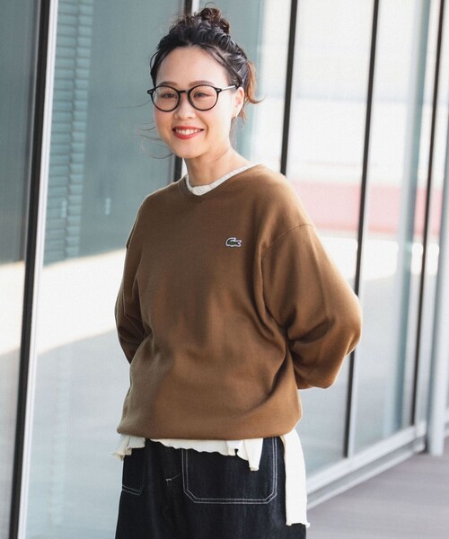 LACOSTE ニット セーター for BEAMS BOY / 別注 Vネック レディース 