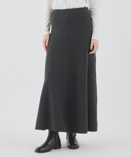 【中古】ギャルリーヴィー GALERIE VIE トゥモローランド リブニットスカート ロング グレー 32 *A956 レディース GALERIE VIE（ギャルリー ヴィー） スカート ラムズウール フレア