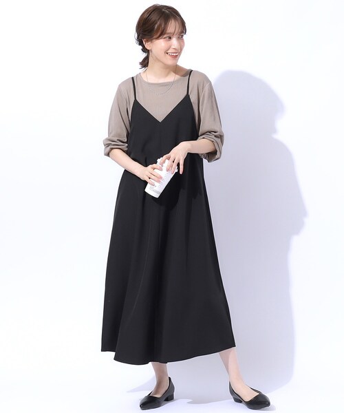 DRESKIP ワンピース ロングシーズン活躍 フレアキャミワンピース