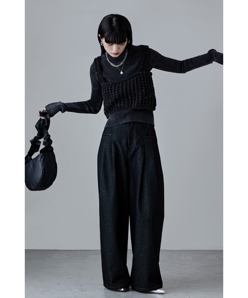 etoll.（エトル） ニット セーター ストーンウォッシュハイネック