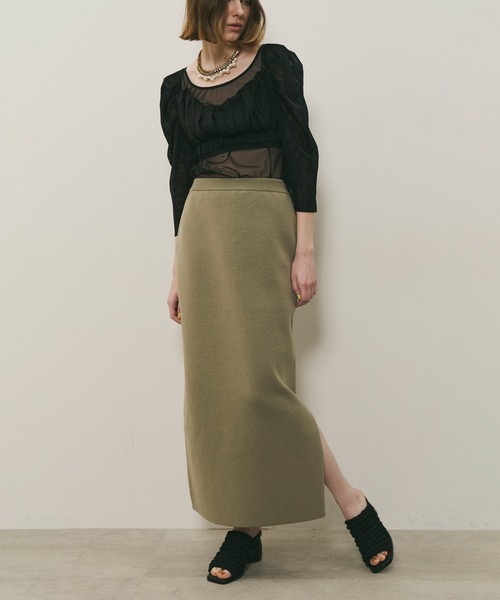 la belle Etude スカート LA BELLE ETUDE（ラベルエチュード） スカート ニットIラインスリット