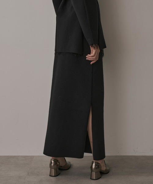 LA BELLE ETUDE / ロングスカート/--/コットン/BLK/ETNIS0919002 LA BELLE ETUDE（ラベルエチュード） スカート ニットIラインスリット
