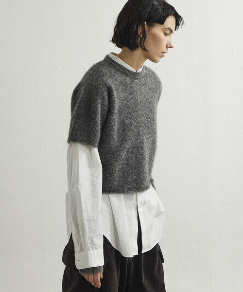 unfil ニット | スーパーキッドモヘア 半袖ニットプルオーバー WOMEN 