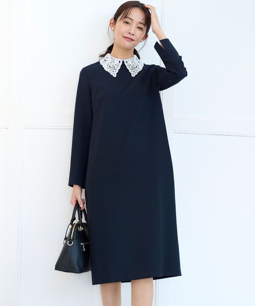 組曲（KUMIKYOKU） ワンピース コンフォータブルドレープ レース襟