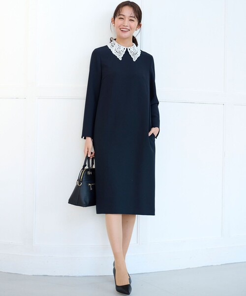 組曲（KUMIKYOKU） ワンピース コンフォータブルドレープ レース襟