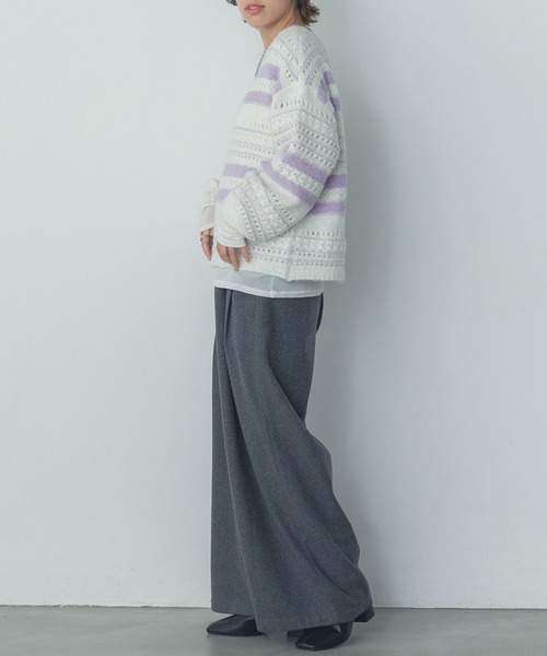 hunch（ハンチ） ニット セーター 柄編み ボーダーニット レディース