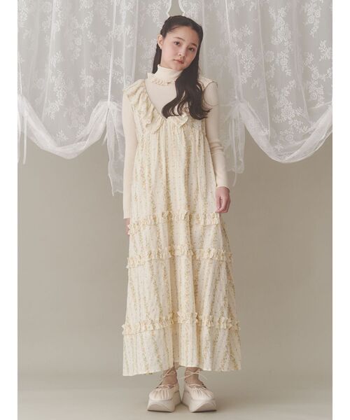 merry jenny バレエシューズ パンプス レースアップギャザー厚底