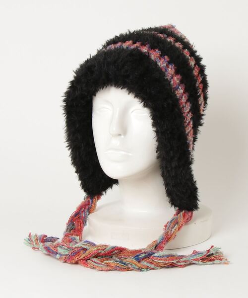 ●nnnnnaさま専用●yoli モヘアニットキャップ ニット帽 ニットキャップ 「HIKA」モヘアボーダーニットCAP