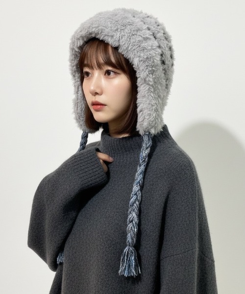 ニット帽 ニットキャップ 「HIKA」モヘアボーダーニットCAP レディース