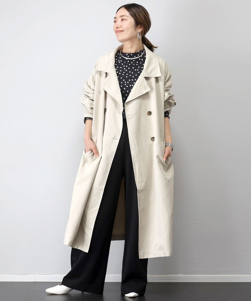 Aletta vita トレンチコート コート エステルピーチゆるトレンチコート