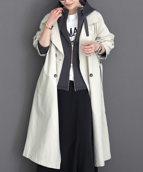 Aletta vita トレンチコート コート エステルピーチゆるトレンチコート