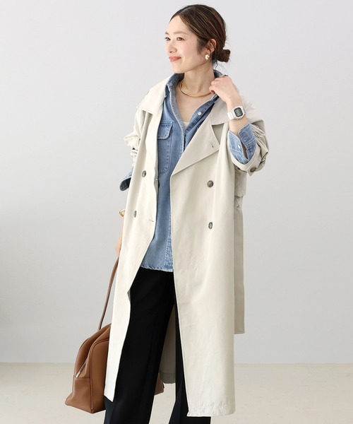 Aletta vita トレンチコート コート エステルピーチゆるトレンチコート