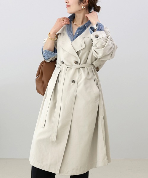 Aletta vita トレンチコート コート エステルピーチゆるトレンチコート