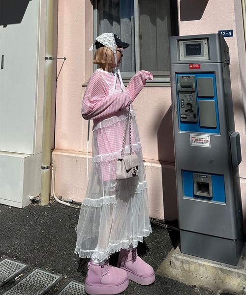 Alley Tokyo tシャツ シアーボーダーゆるロンT レディース : ZOZOTOWN