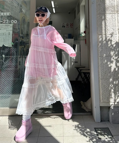Alley Tokyo tシャツ シアーボーダーゆるロンT レディース : ZOZOTOWN
