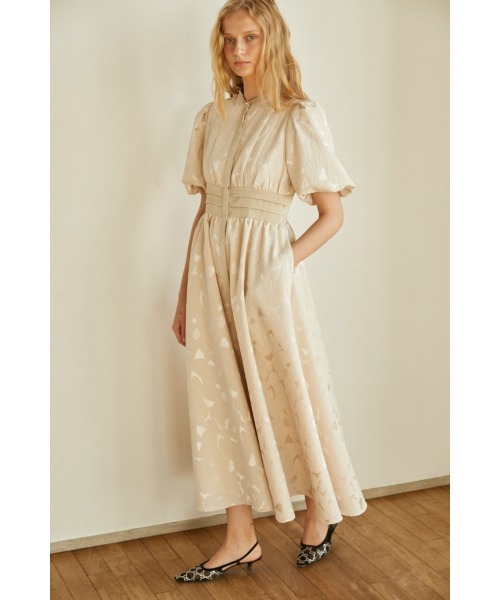 エステラケー　Estella.K　レディース　サテンベスト　F　エクリュ Elise Long Dress モノクロマティックプリントドレス