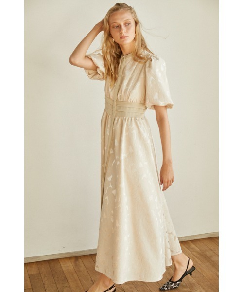 Estella.K ワンピース Sophie Jacquard Long Dress サテン