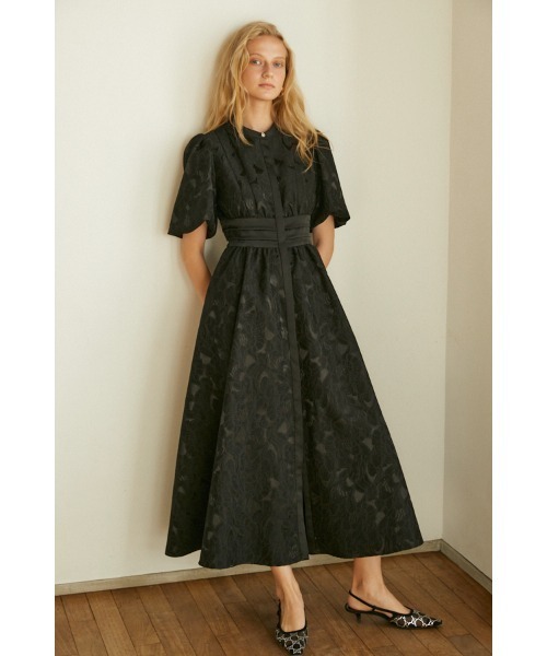Estella.K ワンピース Sophie Jacquard Long Dress サテン