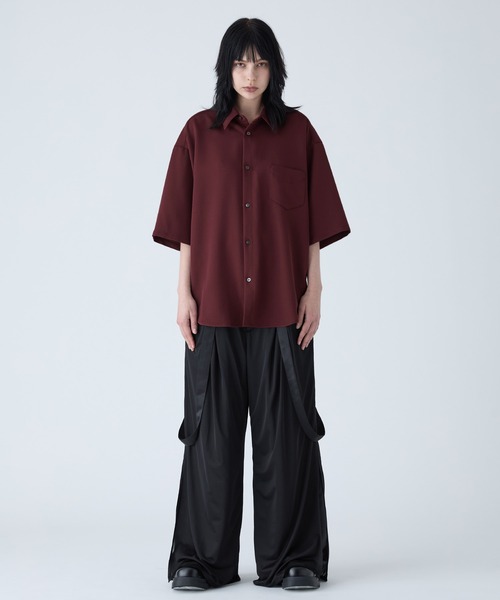 ブルーナボイン ベルシラックシャツジャケット Lサイズ VELNUS シャツ 「VELNUS」Side cord design loose short sleeve