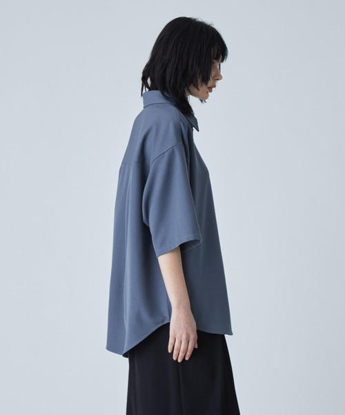 シャツ 半袖 「VELNUS」Side cord design loose short sleeve regular collar shirt/サイドコードデザイン ルーズ半袖レギュラーカラーシャツ | VELNUS | 10