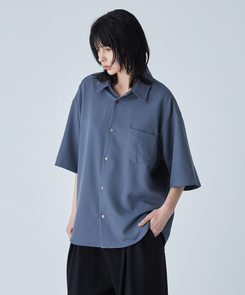 シャツ 半袖 「VELNUS」Side cord design loose short sleeve regular collar shirt/サイドコードデザイン ルーズ半袖レギュラーカラーシャツ | VELNUS | 12