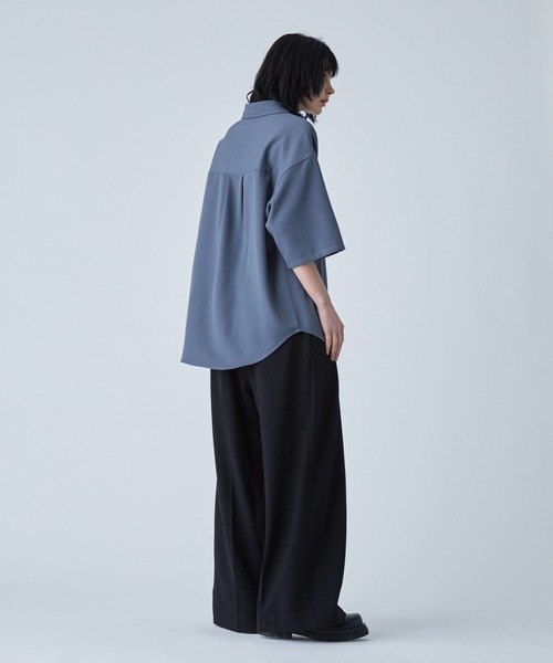 シャツ 半袖 「VELNUS」Side cord design loose short sleeve regular collar shirt/サイドコードデザイン ルーズ半袖レギュラーカラーシャツ | VELNUS | 17