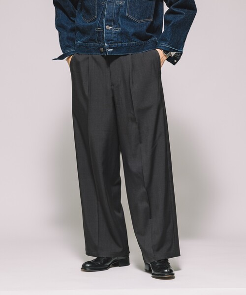 パンツ wide straight slacks soerte スラックス Wide straight slacks/ワイドストレート