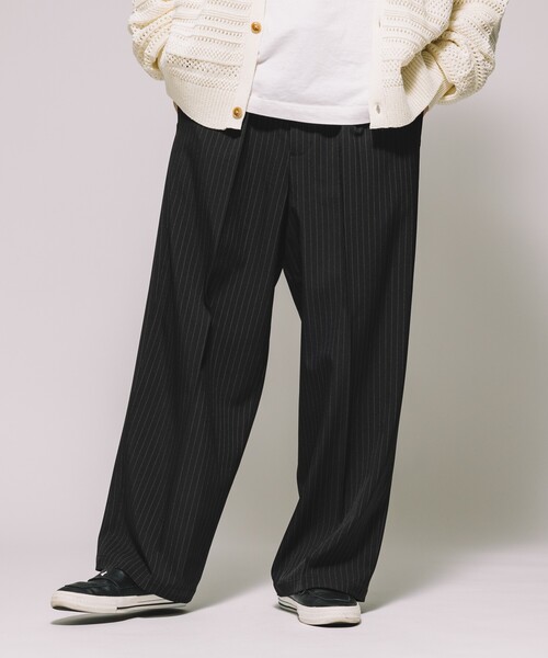 FREAK'S STORE CAHLUMN カラウム タック スラックスパンツ CAHLUMN/カウラム Polyester 1 Tuck Slacks Pant/ポリエステル 1