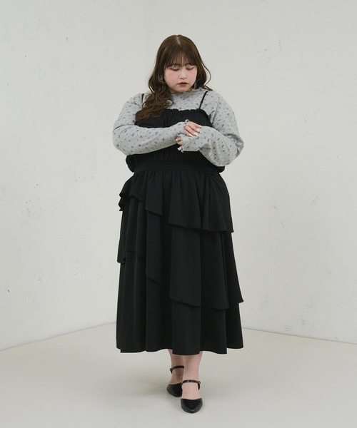 Louiosy tシャツ 「大きいサイズ」 ワッフル花柄プリント