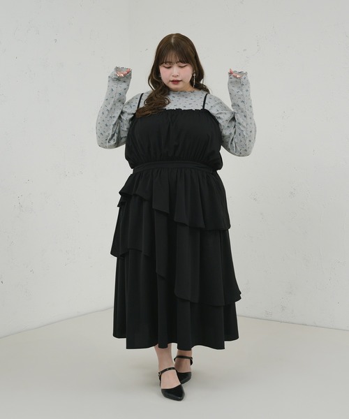 Louiosy tシャツ 「大きいサイズ」 ワッフル花柄プリント