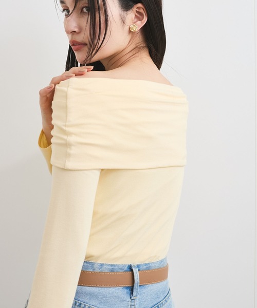 VIS（ビス） tシャツ タックディテールオフショルカットソー