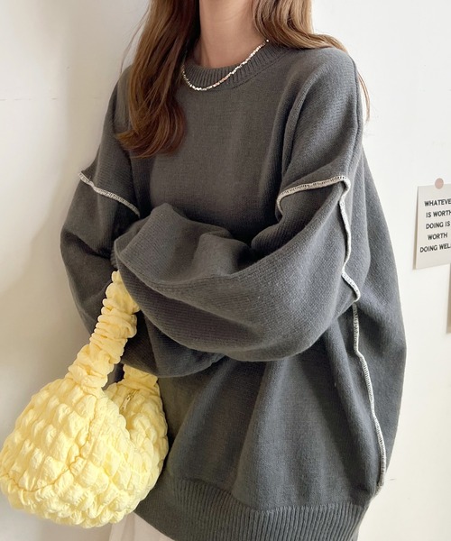 「Futier land」 長袖ニット FREE ライトグレー レディース_画像3