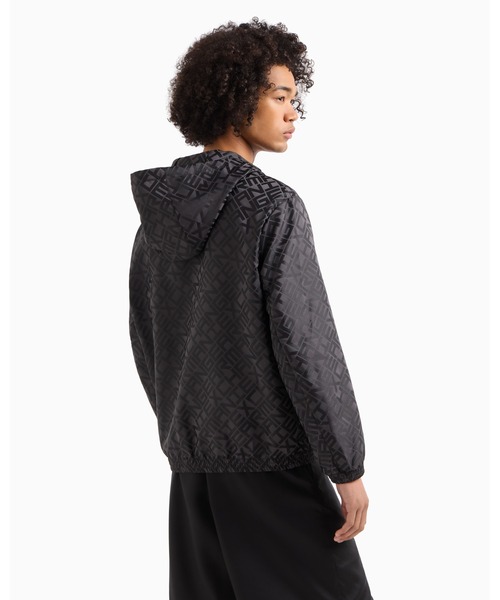 美品　アルマーニエクスチェンジ　切り替え　ノーカラーファーブルゾン　灰色 ARMANI EXCHANGE ブルゾン アウター 「A|X アルマーニ