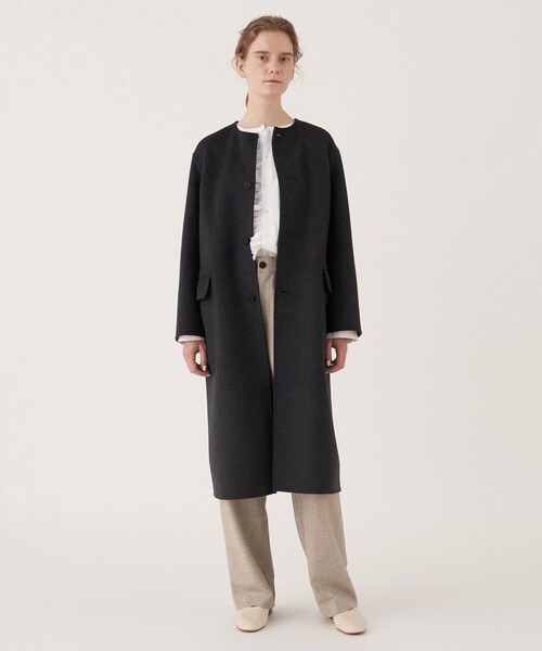 GALERIE VIE（ギャルリー ヴィー） ノーカラーコート FREE ネイビー