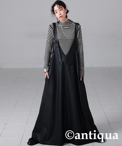 antiqua（アンティカ） 「patterntorso」サロペットスカート FREE