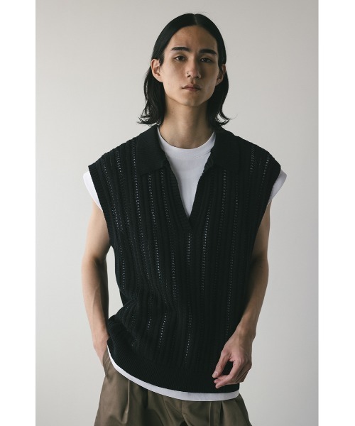 定番の中古商品 セーター STYLEMIXER ニット メンズ クロシェニットベスト トップス
