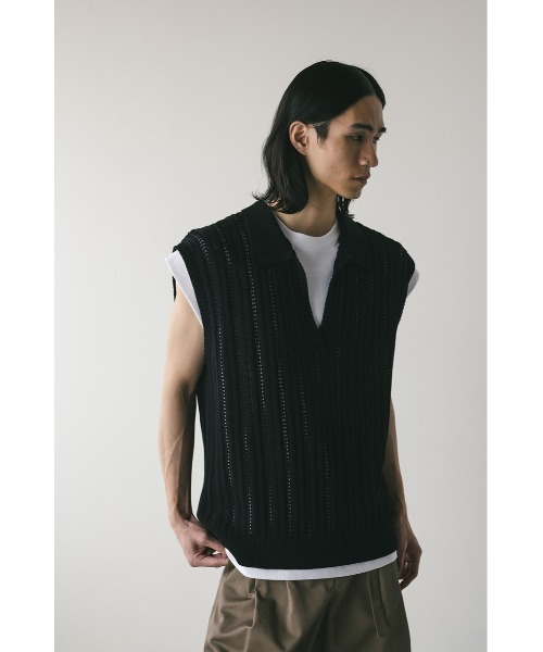 黒ニットページ PAGEBOY ニット セーター ダブルZIPリブオフショル レディース